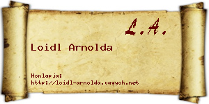 Loidl Arnolda névjegykártya